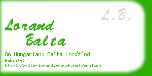 lorand balta business card